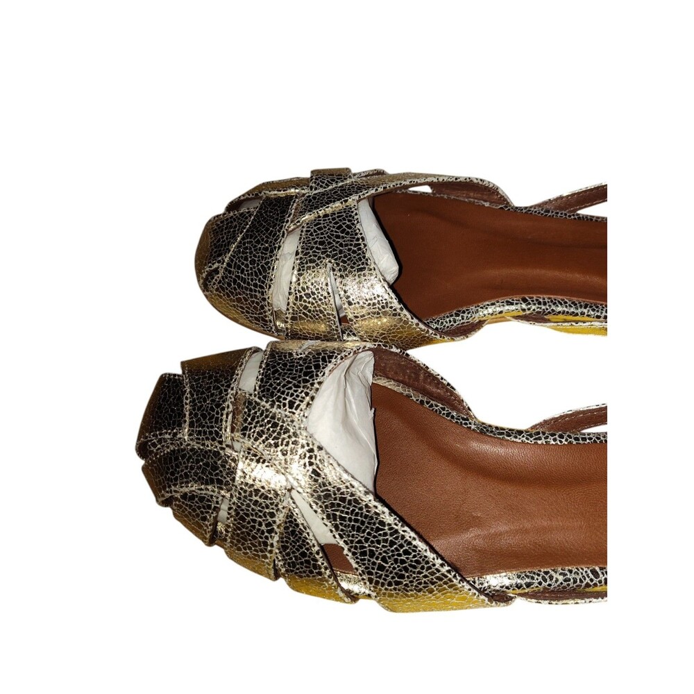 Anonymous Copenhagen Banie Champagne Crackled Metallic Leather Sandal sz8. 53 - Picture 10 of 16